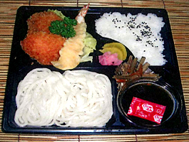 海老天付き とりかつ弁当