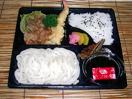 海老天付き 豚しょうが焼き弁当